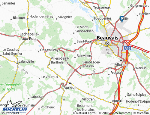 MICHELIN Rainvillers map - ViaMichelin