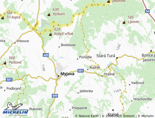 Mappa MICHELIN Poriadie - ViaMichelin