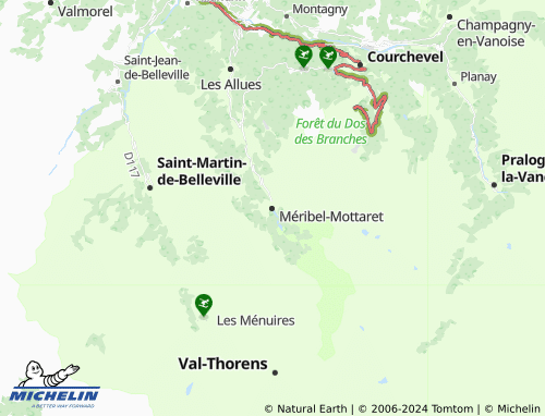 Carte MICHELIN Méribel-Mottaret - ViaMichelin