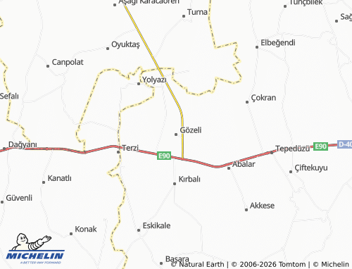 MICHELIN Gözeli map - ViaMichelin