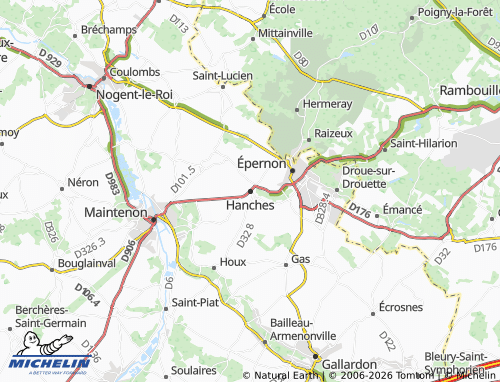 Mapa MICHELIN Hanches - ViaMichelin