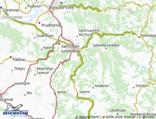 Mapa MICHELIN Saint-Vincent-du-Pendit - ViaMichelin