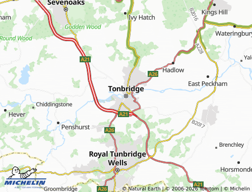 Carte MICHELIN Tonbridge - ViaMichelin