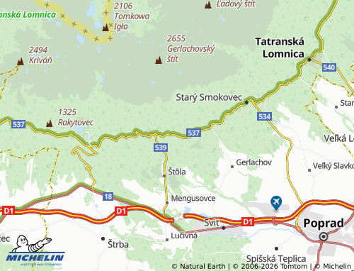 Mappa MICHELIN Nová Polianka - ViaMichelin
