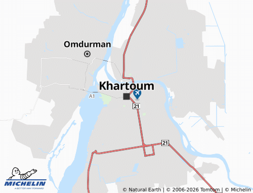 Kaart MICHELIN Khartoem - ViaMichelin