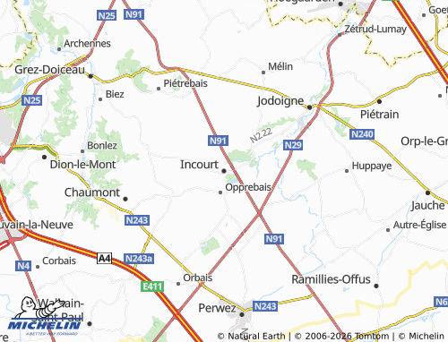 Kaart MICHELIN Incourt - ViaMichelin