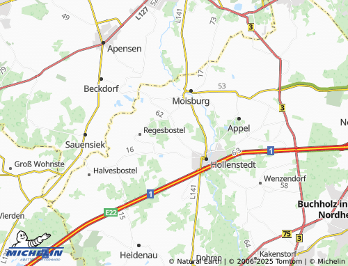 MICHELIN Wohlesbostel map - ViaMichelin