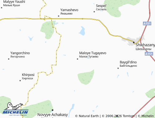 MICHELIN-Landkarte Maloye Tugayevo - ViaMichelin