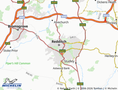 Mapa MICHELIN Redditch - ViaMichelin