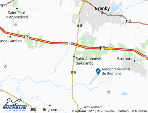 MICHELIN-Landkarte Saint-Alphonse-de-Granby - ViaMichelin