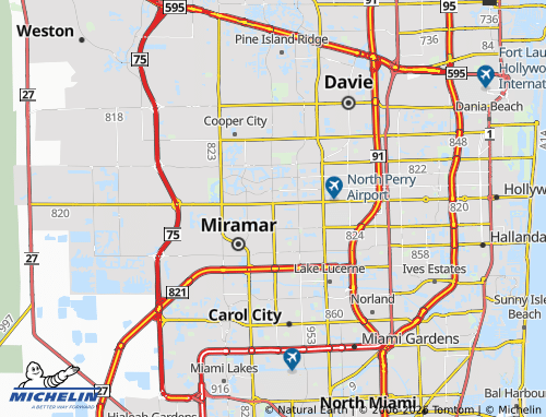 Carte MICHELIN Pembroke Pines - ViaMichelin
