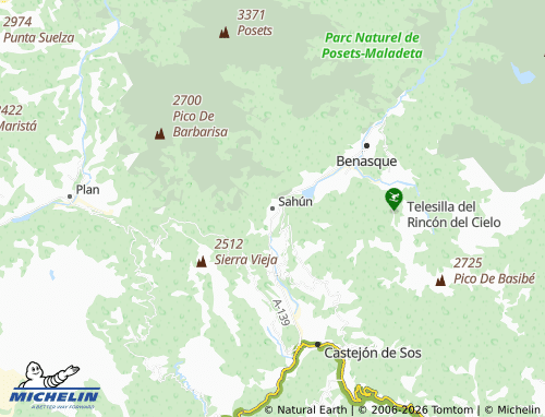MICHELIN Sahún map - ViaMichelin