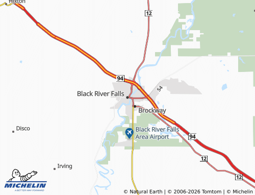 Carte MICHELIN Black River Falls - ViaMichelin