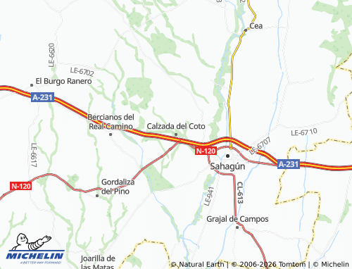 MICHELIN Calzada del Coto map - ViaMichelin