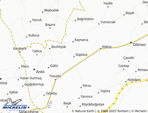 MICHELIN Küplüce map - ViaMichelin