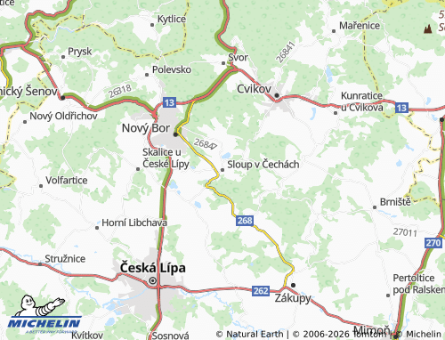 Mapa MICHELIN Sloup v Čechách - ViaMichelin