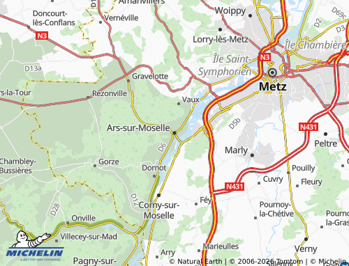 MICHELIN Ars-sur-Moselle map - ViaMichelin