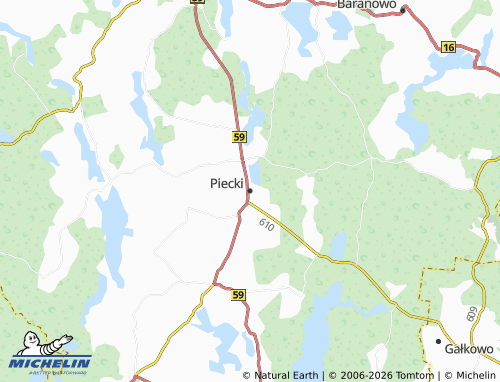 MICHELIN Piecki map - ViaMichelin