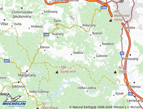 MICHELIN-Landkarte Sedlice - ViaMichelin