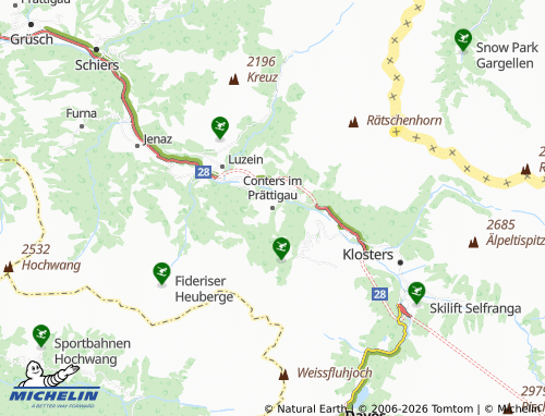 Carte MICHELIN Conters im Prättigau - ViaMichelin