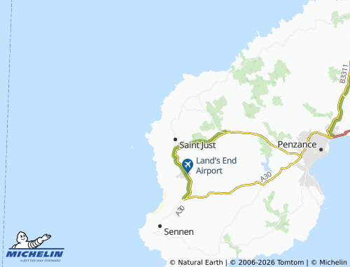 Carte MICHELIN Tregeseal - ViaMichelin