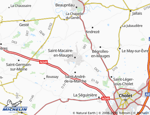 Carte MICHELIN Saint-Macaire-en-Mauges - ViaMichelin