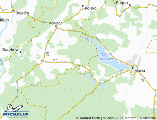 MICHELIN Jeziorna map - ViaMichelin