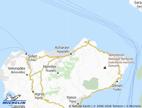 MICHELIN Acharavi map - ViaMichelin