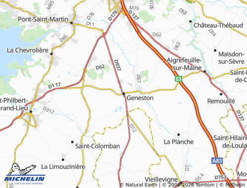 Mapa MICHELIN Geneston - ViaMichelin