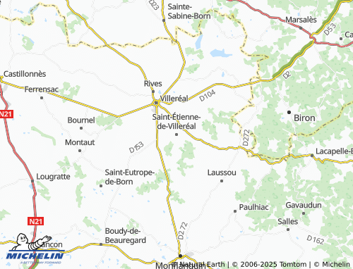 MICHELIN Saint-Étienne-de-Villeréal map - ViaMichelin