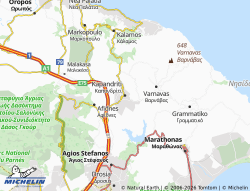 Mapa MICHELIN Kapandriti - ViaMichelin