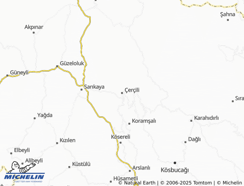 MICHELIN-Landkarte Çerçili - ViaMichelin