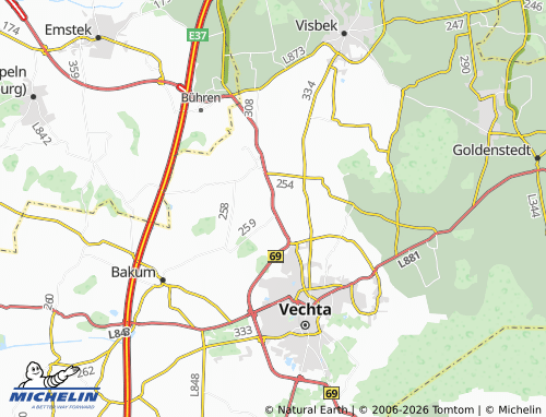 MICHELIN Calveslage map - ViaMichelin