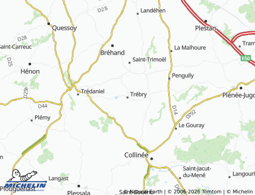 Kaart MICHELIN Trébry - ViaMichelin