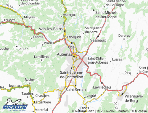 MICHELIN Aubenas map - ViaMichelin