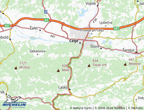 Mappa MICHELIN Košnica pri Celju - ViaMichelin