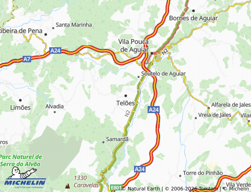 Mapa MICHELIN Telões - ViaMichelin