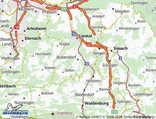 Mappa MICHELIN Bubendorf - ViaMichelin