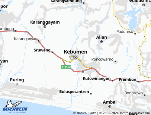 MICHELIN Kebumen map - ViaMichelin