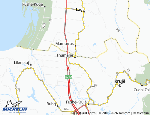 MICHELIN-Landkarte Thumanë - ViaMichelin