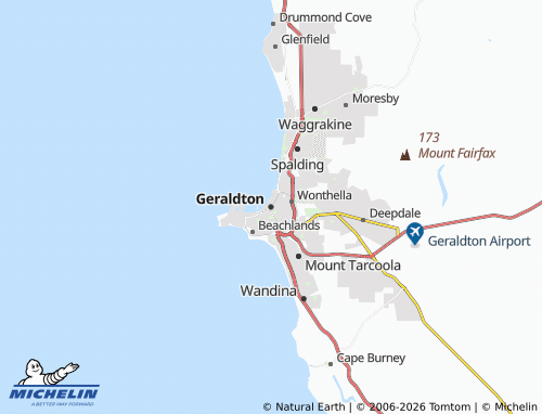 Mapa MICHELIN Geraldton - ViaMichelin
