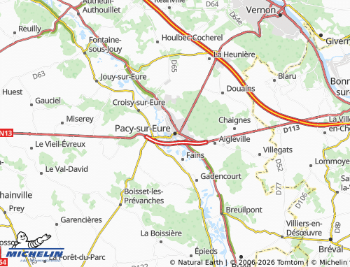 MICHELIN Pacy-sur-Eure map - ViaMichelin