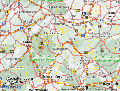 Mapa MICHELIN Schmalkalden-Meiningen - ViaMichelin