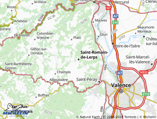 MICHELIN Saint-Romain-de-Lerps map - ViaMichelin