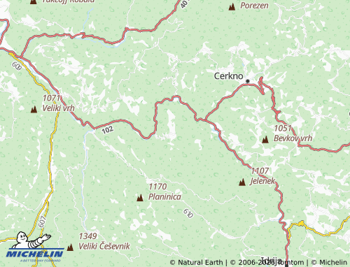 MICHELIN Šebrelje map - ViaMichelin