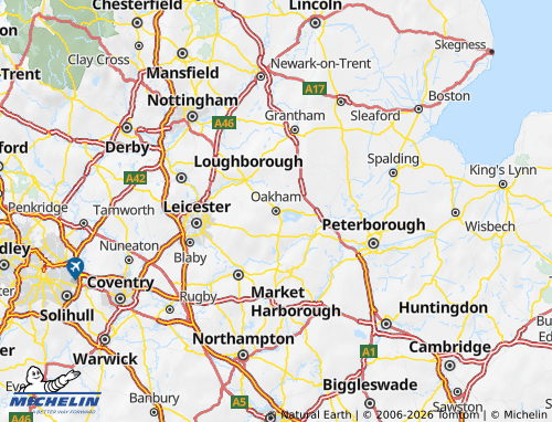 MICHELIN Rutland map - ViaMichelin