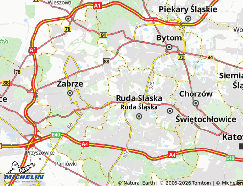 MICHELIN Ruda map - ViaMichelin