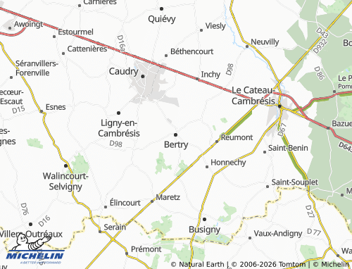 MICHELIN Bertry map - ViaMichelin