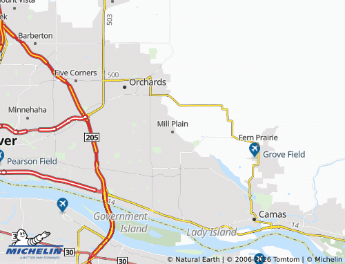 Carte MICHELIN Mill Plain - ViaMichelin