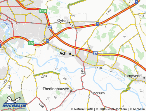 MICHELIN Achim map - ViaMichelin